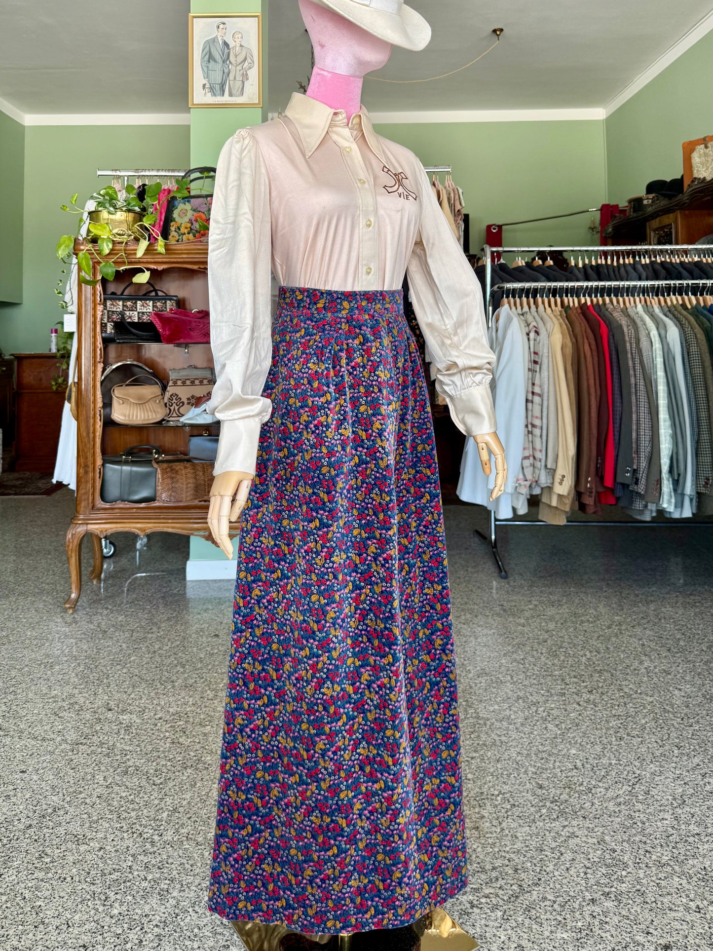 Maxi gonna anni ‘70 in velluto - TG. 38