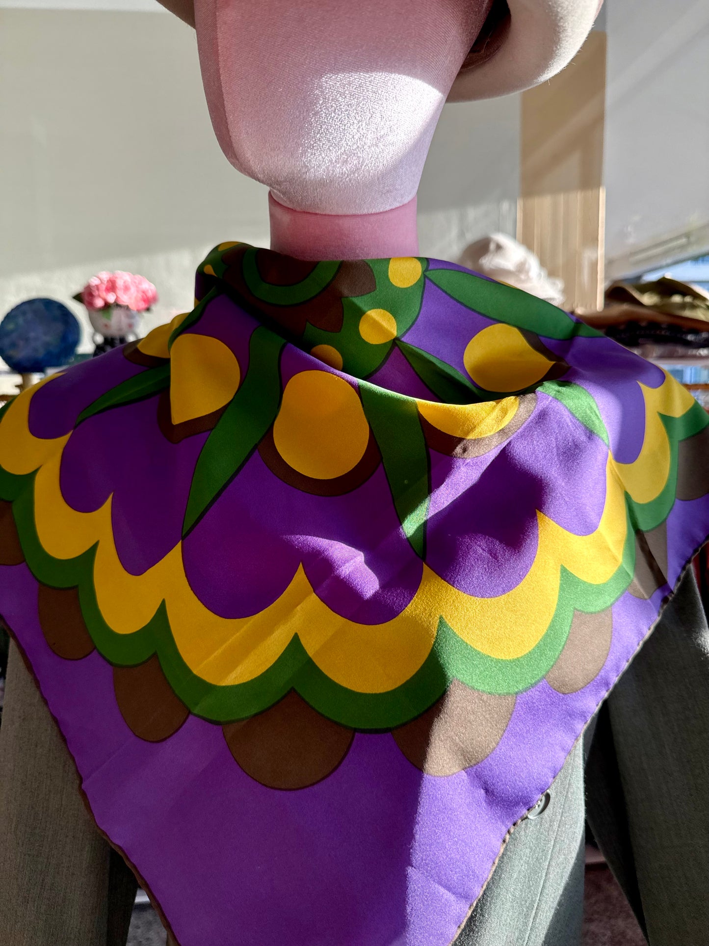 Foulard anni ‘70 con stampa grafica