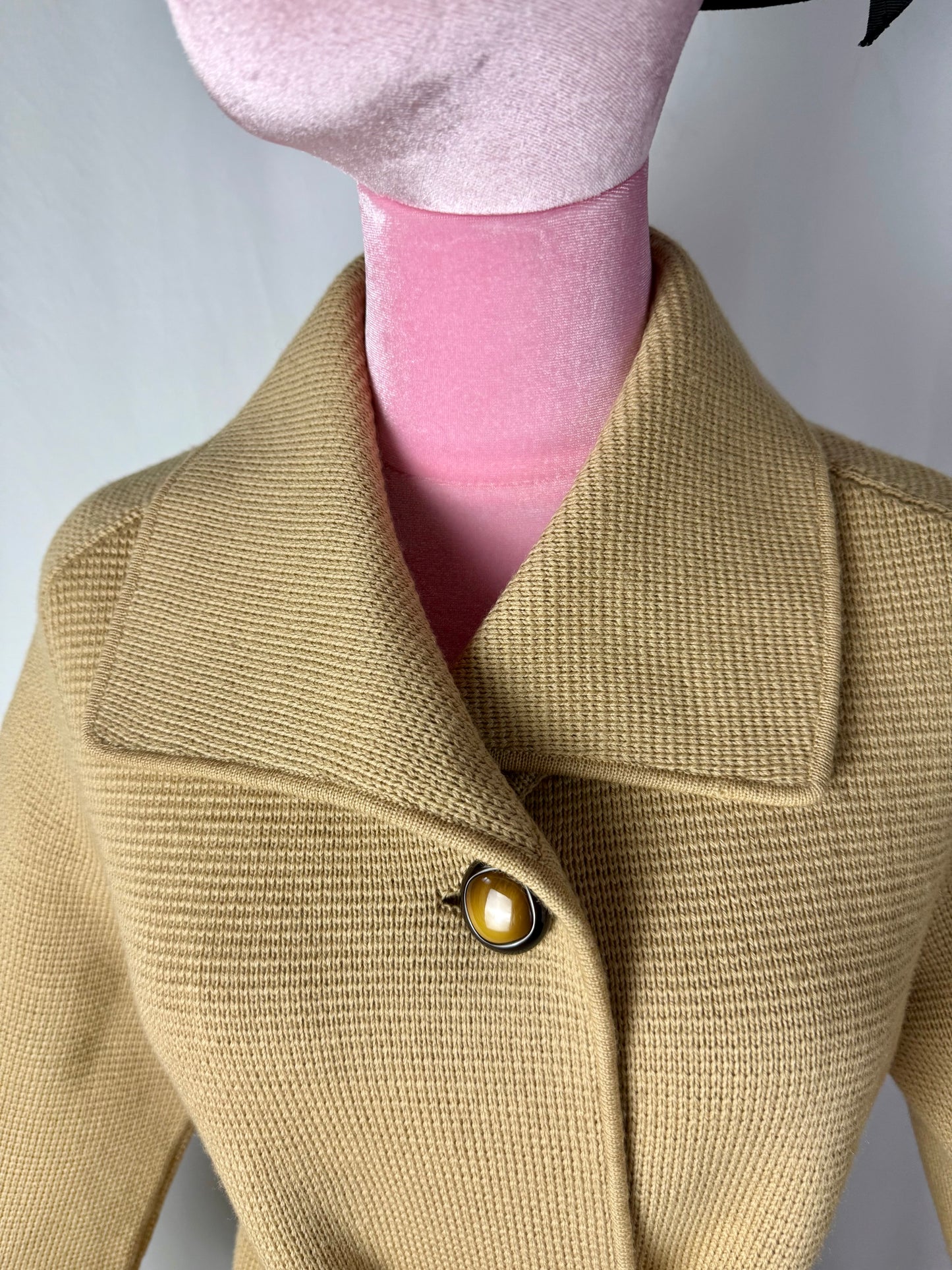 Cappotto in maglia di pura lana con cintura - TG. 42