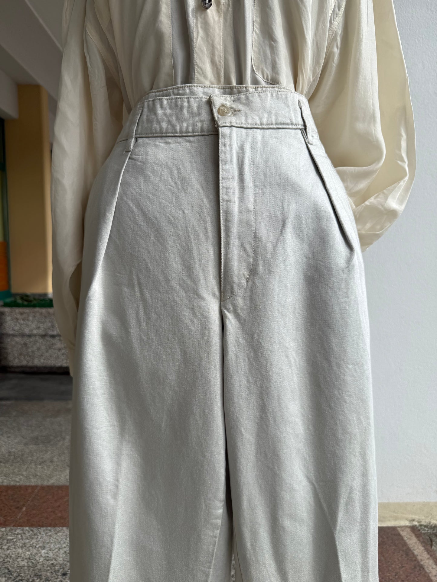 Pantaloni bianco ghiaccio - TG. 50