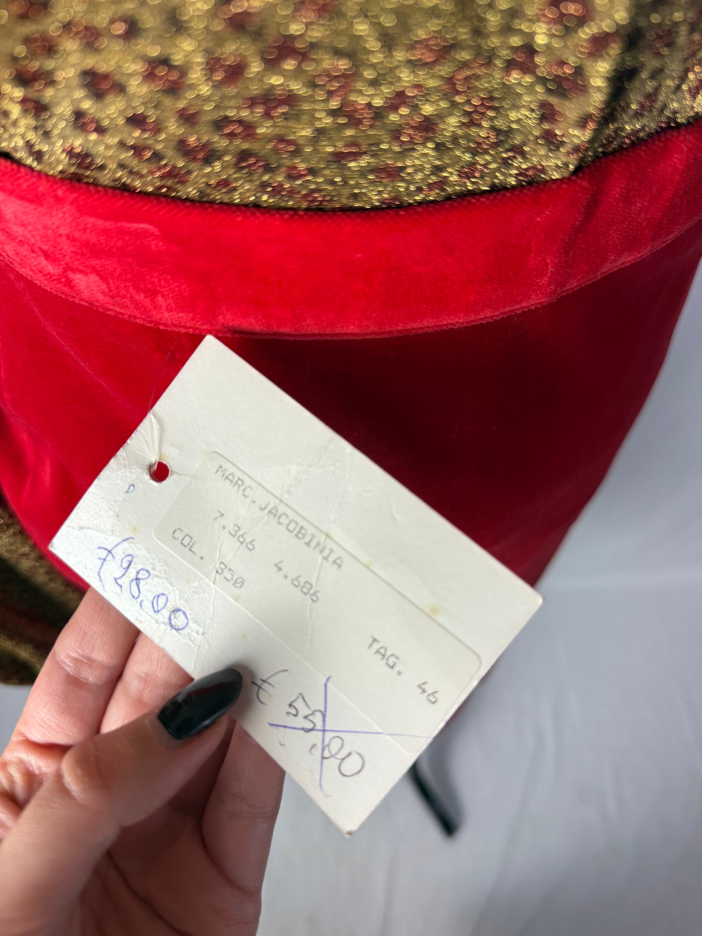 Gonna rossa in velluto di cotone - TG. 46