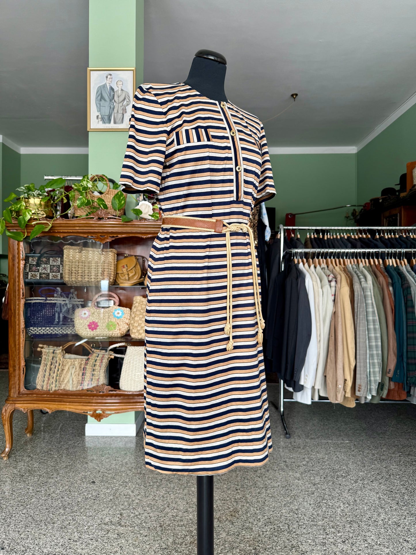 Abito a righe in maglia di cotone - TG. 40/42