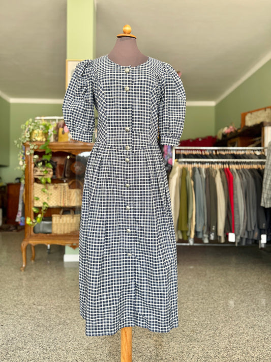 Abito tirolese Vichy in cotone - TG. 44/46
