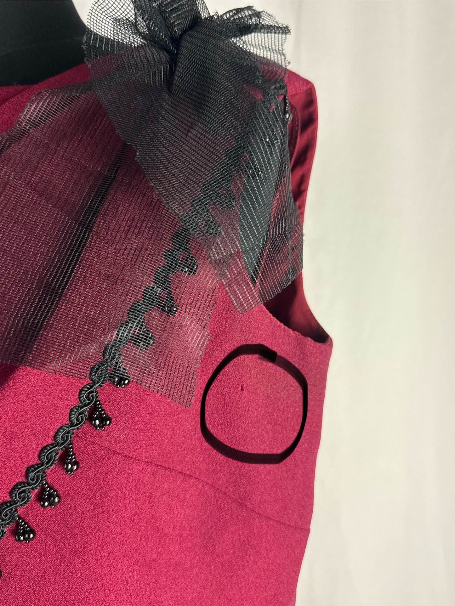 Abito anni ‘60 con passamaneria con perline nere - TG. 42