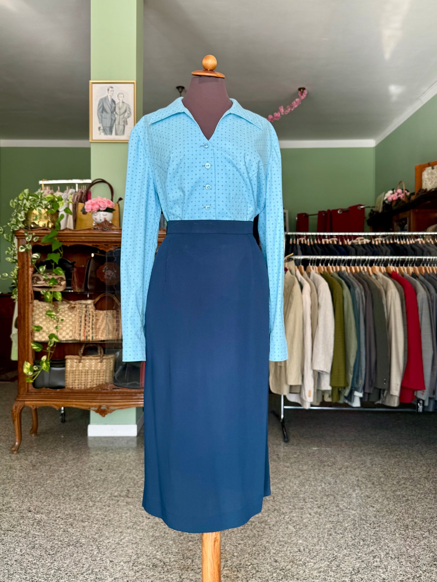 Gonna longuette blu navy - TG. 48/50