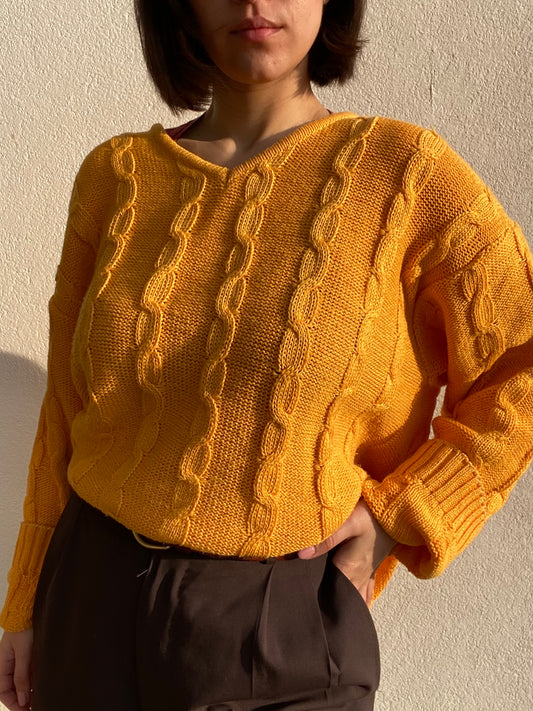 Pullover in cotone arancio - Plus size