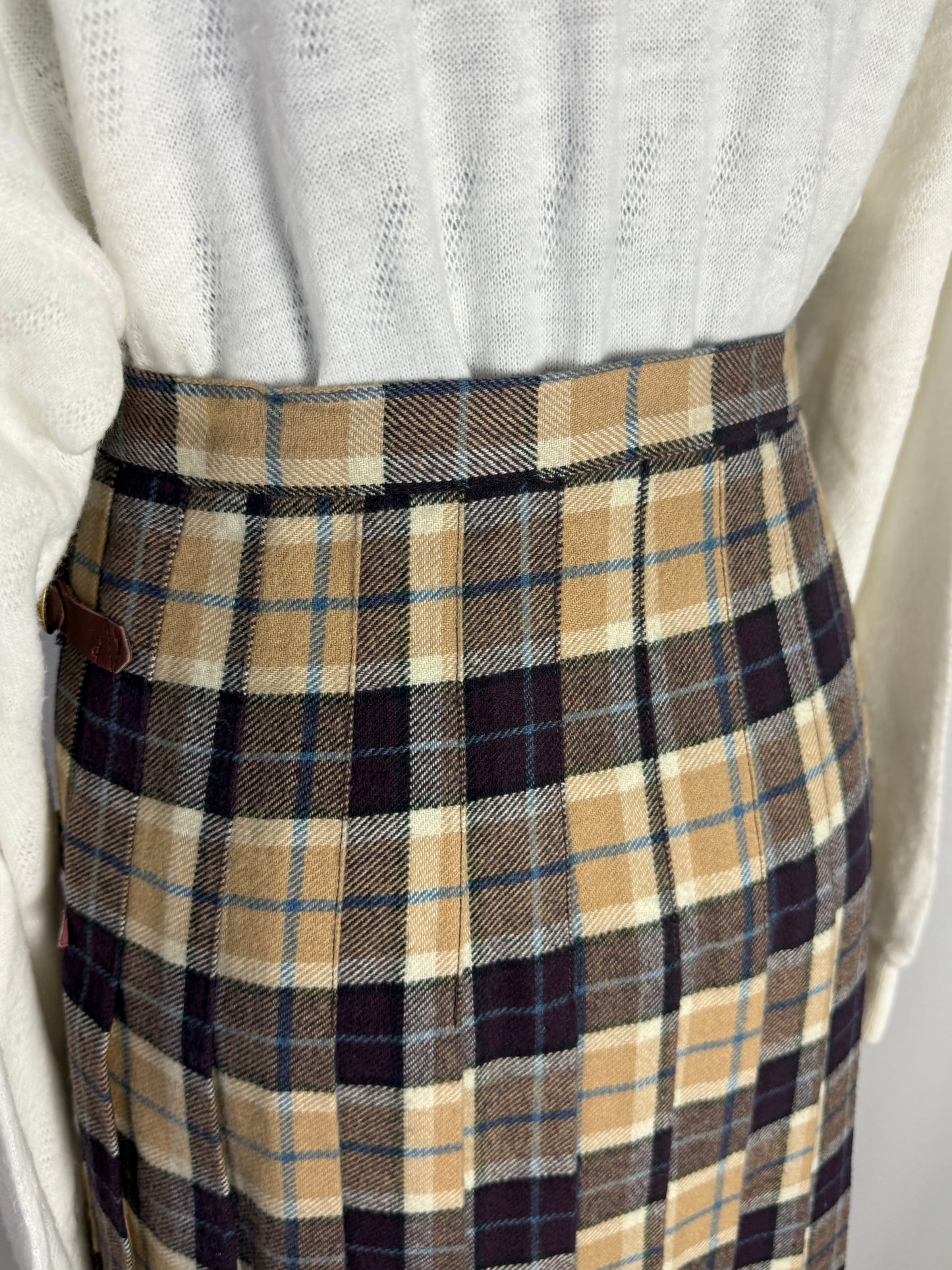 Gonna tartan a portafoglio con fibbie in pelle - TG. 38/40