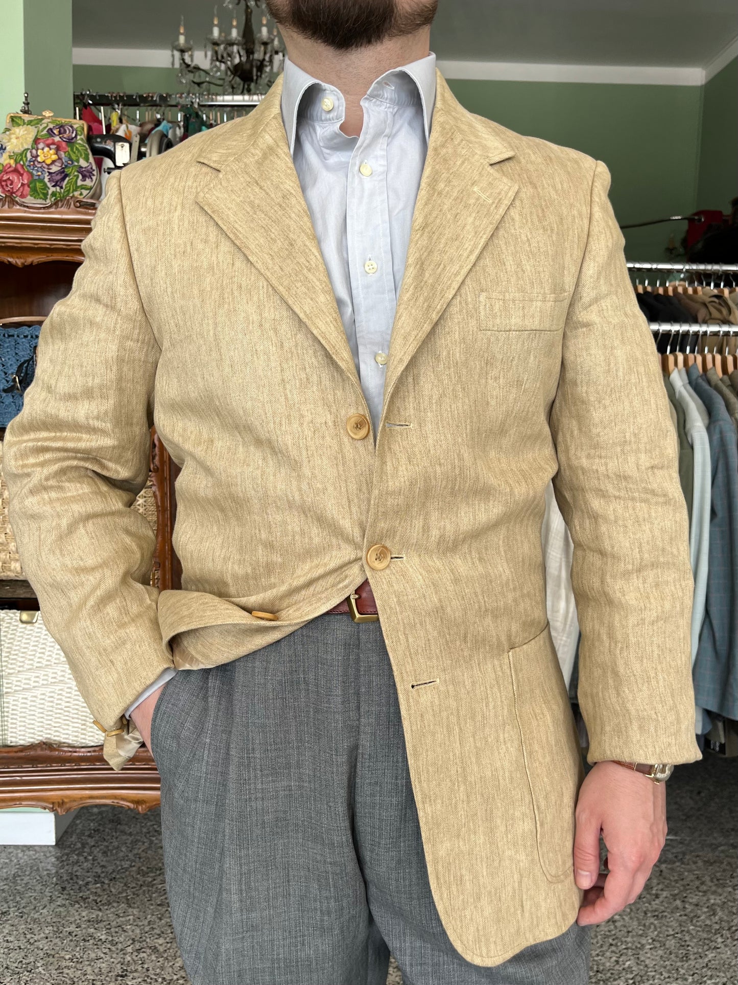 Giacca anni ‘90 in lino tg. 50-52