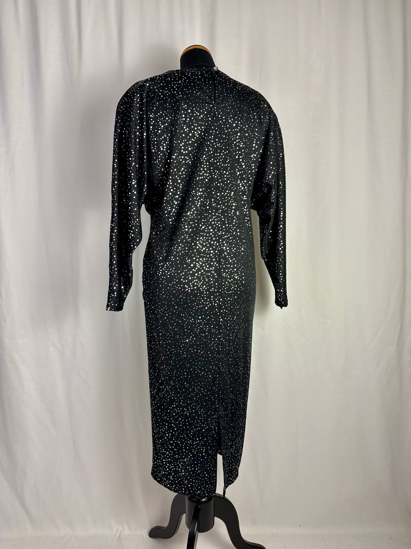 Abito anni ’80 da diva con pois argento scintillanti - TG. 40/42