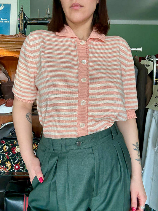 Maglia a righe rosa e panna 🍓 - TG. 44