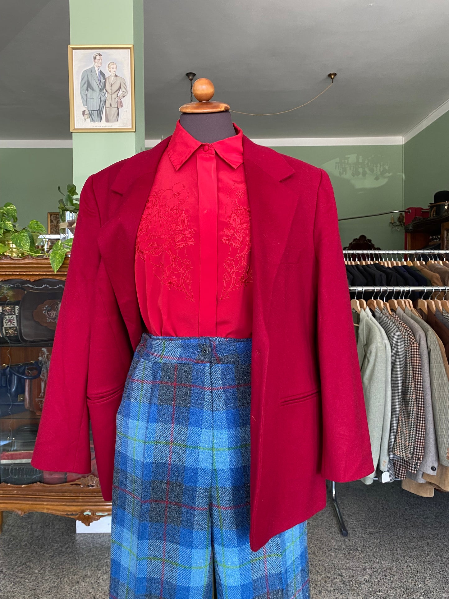 Giacca misti cashmere rosso rubino  - TG. 46