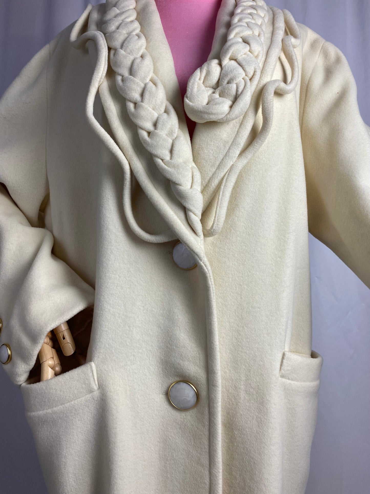 Cappotto panna 100% lana - TG. 46