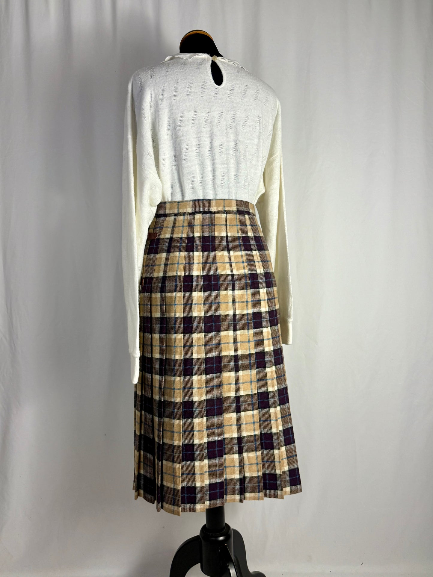 Gonna tartan a portafoglio con fibbie in pelle - TG. 38/40