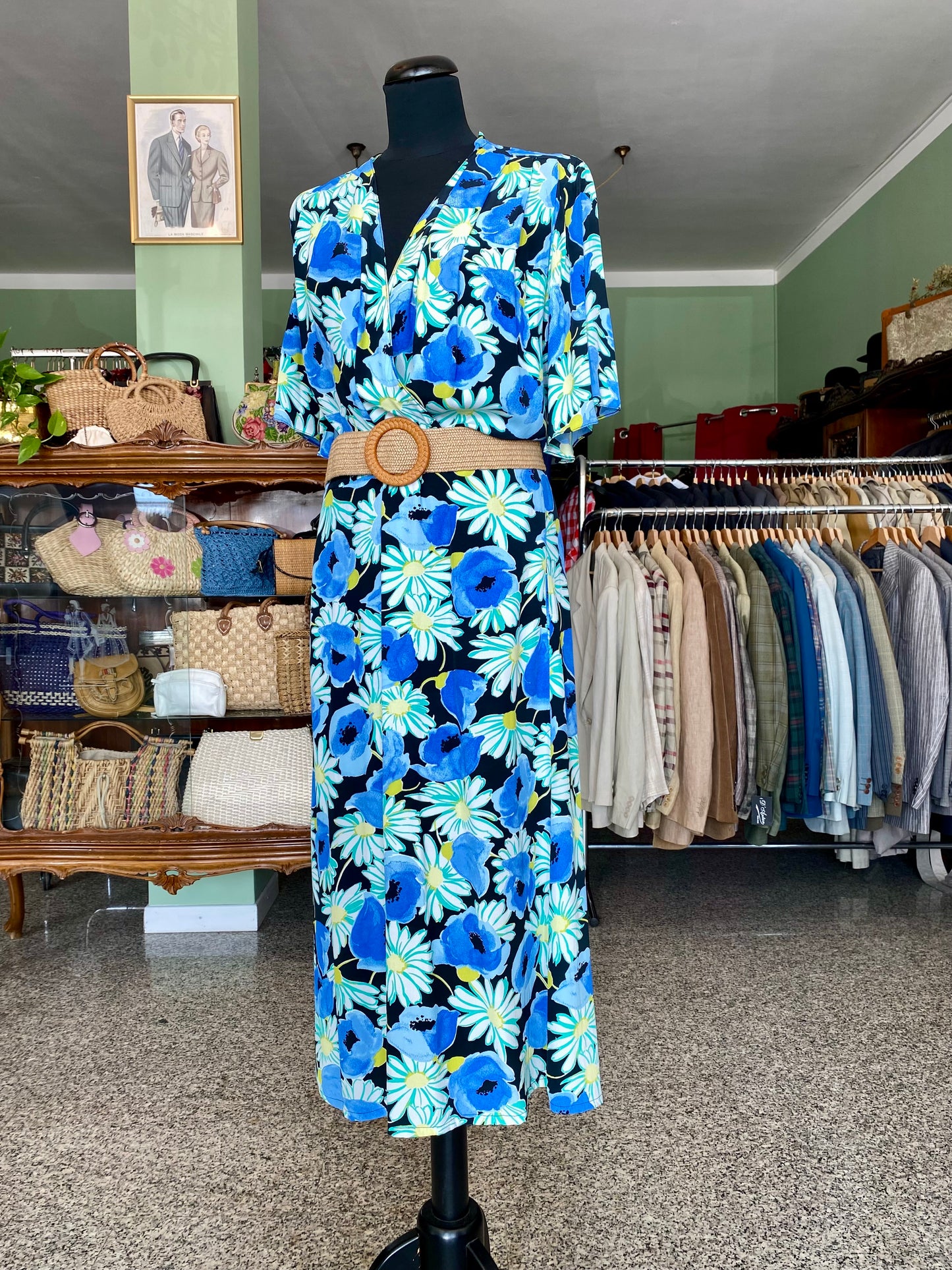 Abito con margherite in seta - TG. 48/50