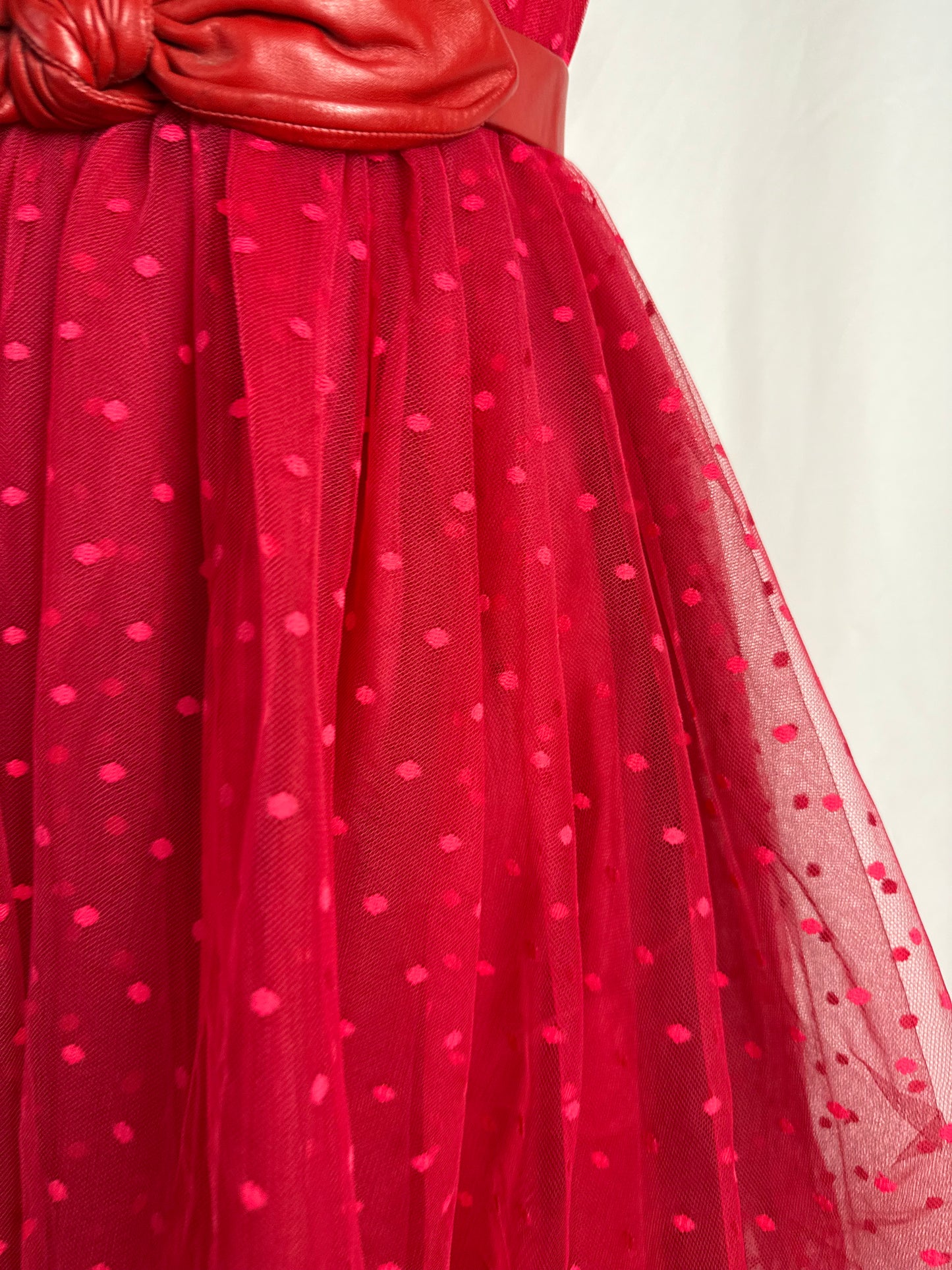 Abito anni ‘80 bustier in tulle rosso - TG. 38/40