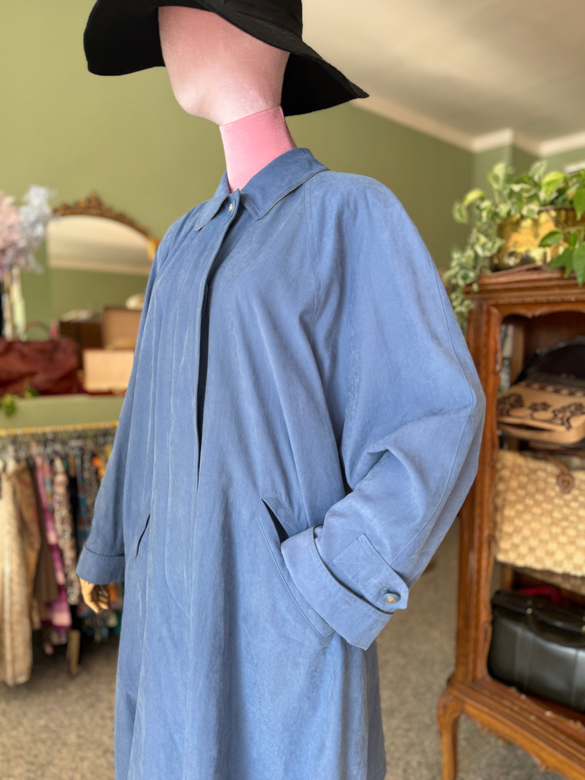Trench anni ‘80 azzurro fiordalisio- TG. 44-50
