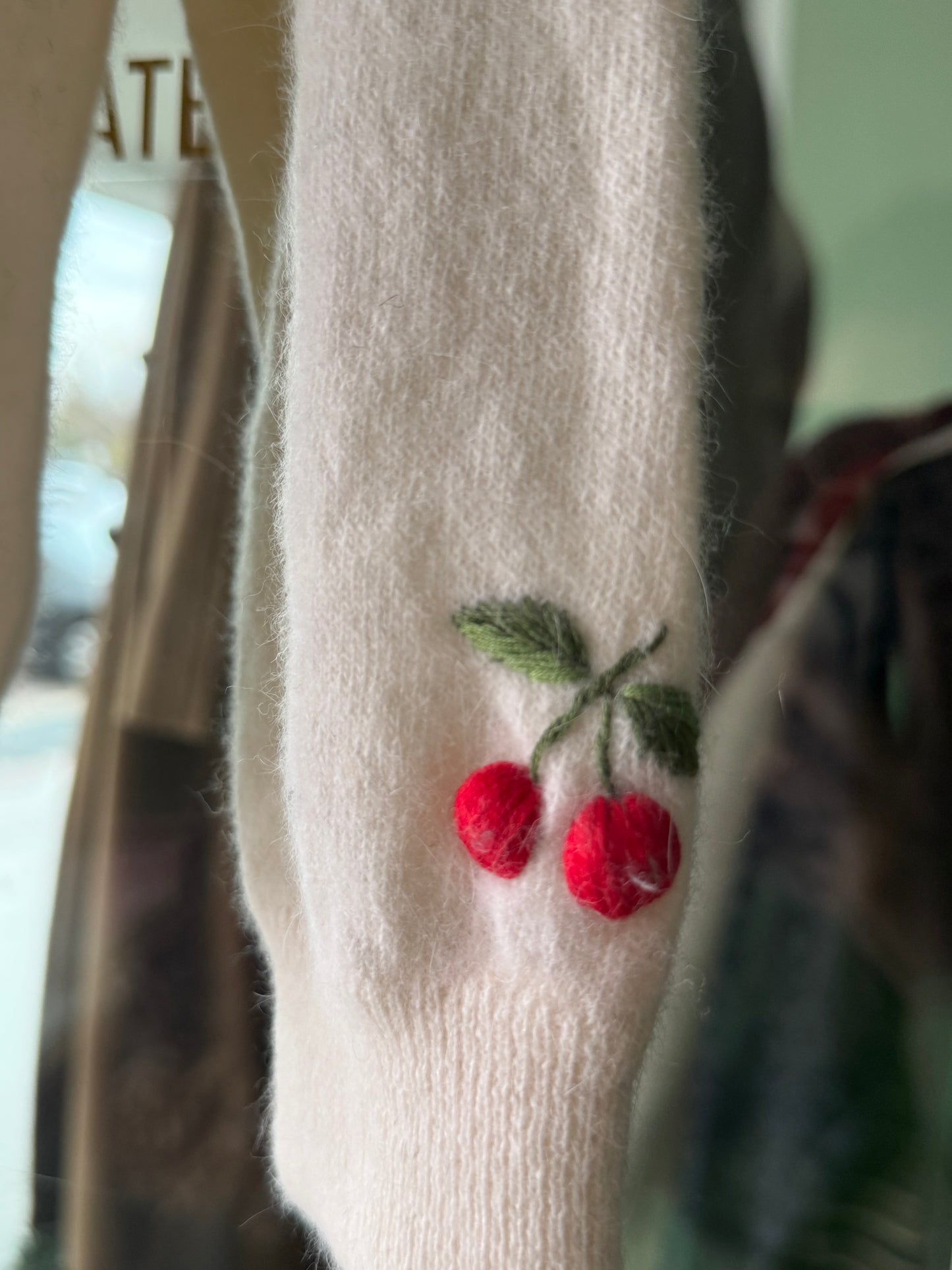 Cardigan tirolese bianco con ciliegie 🍒 - TG. 46/48