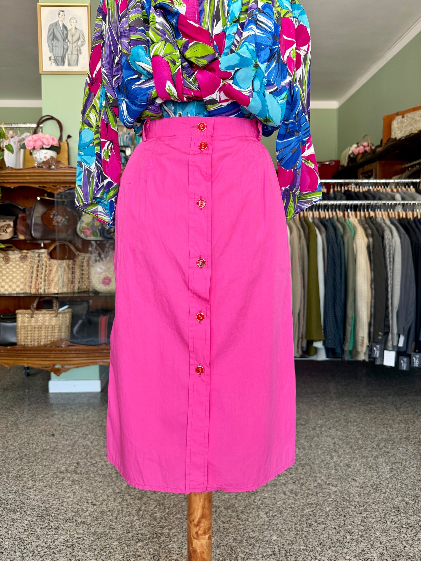 Gonna in cotone magenta - TG.