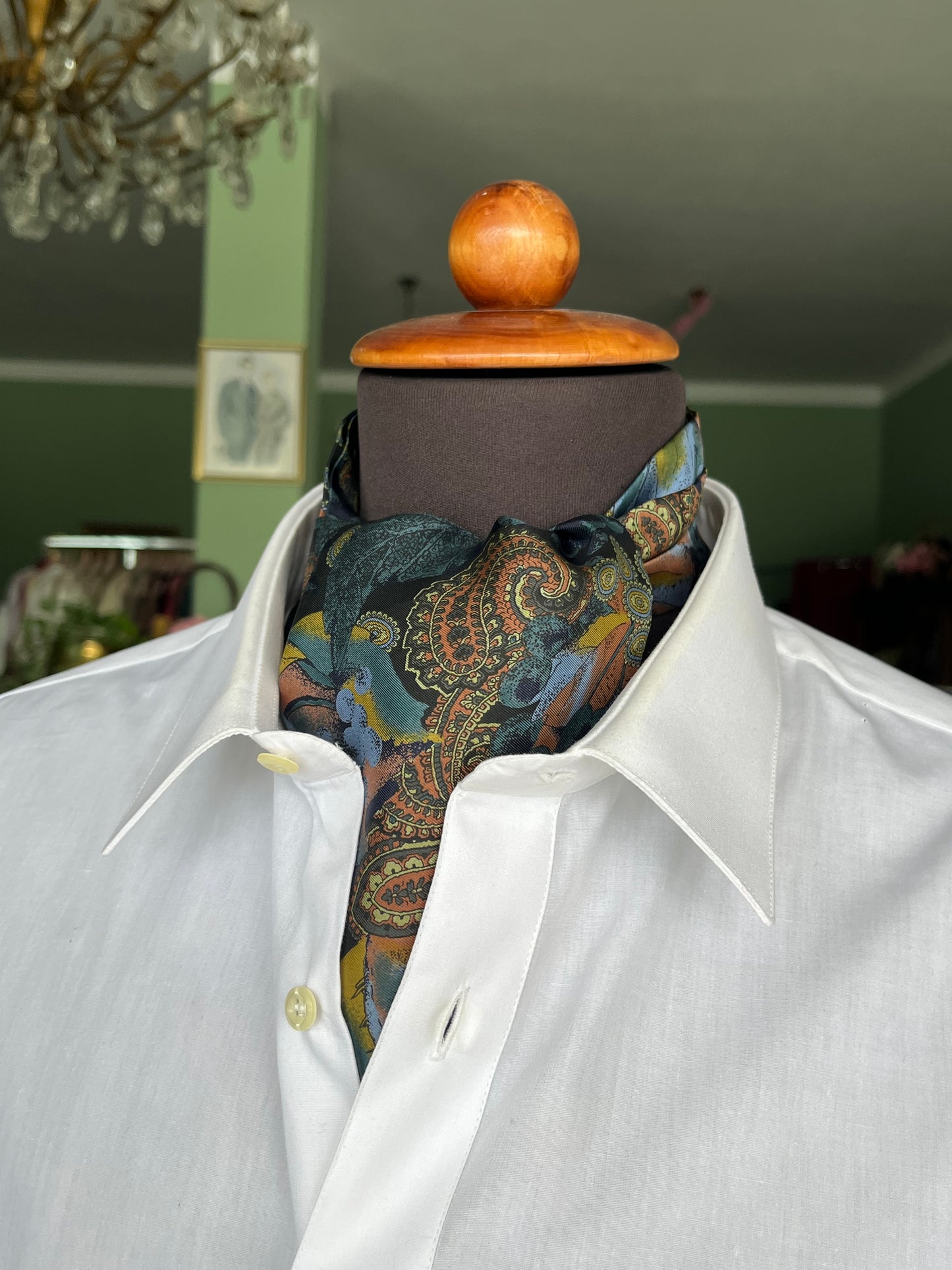 Ascot Mario Valentino seta fantasia astratta