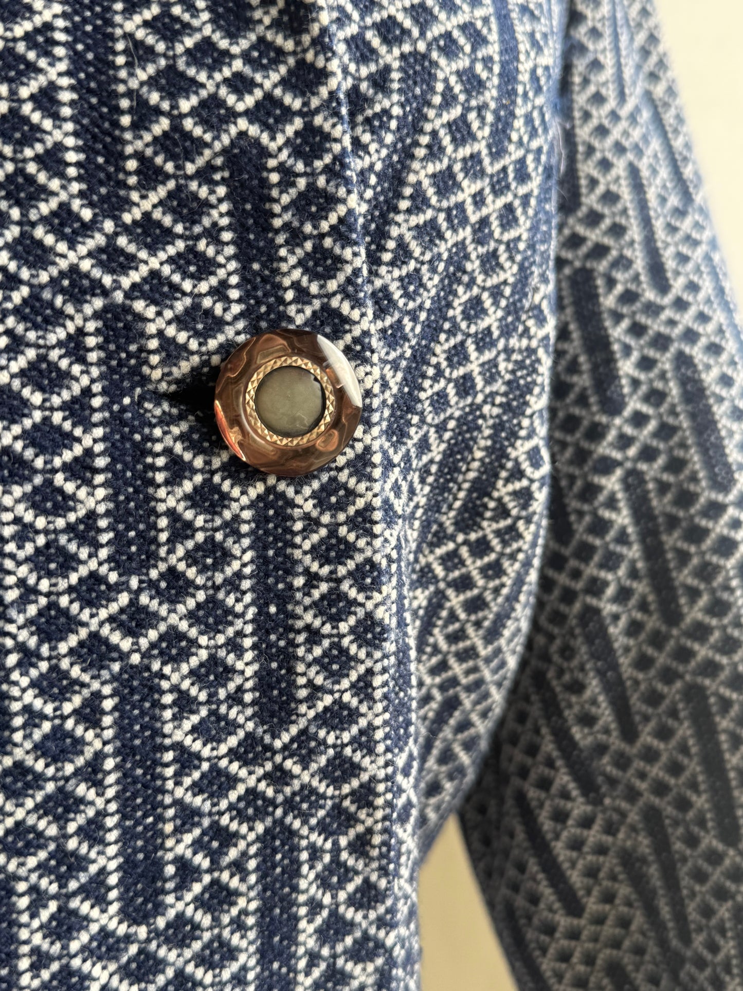 Cappotto anni ‘60 bianco e blu - TG. 48/50