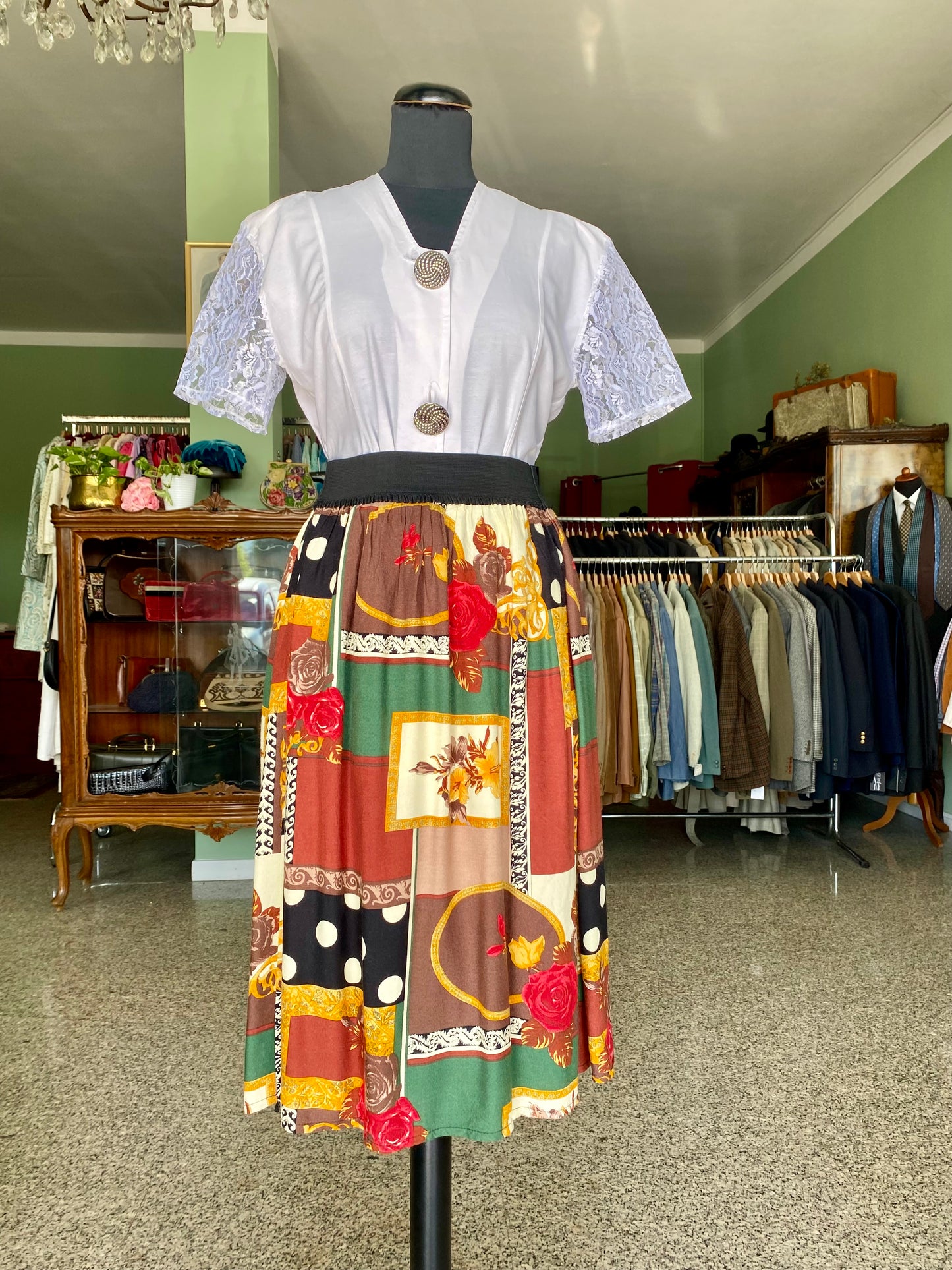 Gonna anni ‘80 stile patchwork - TG. 40/42/44 - vita elastica