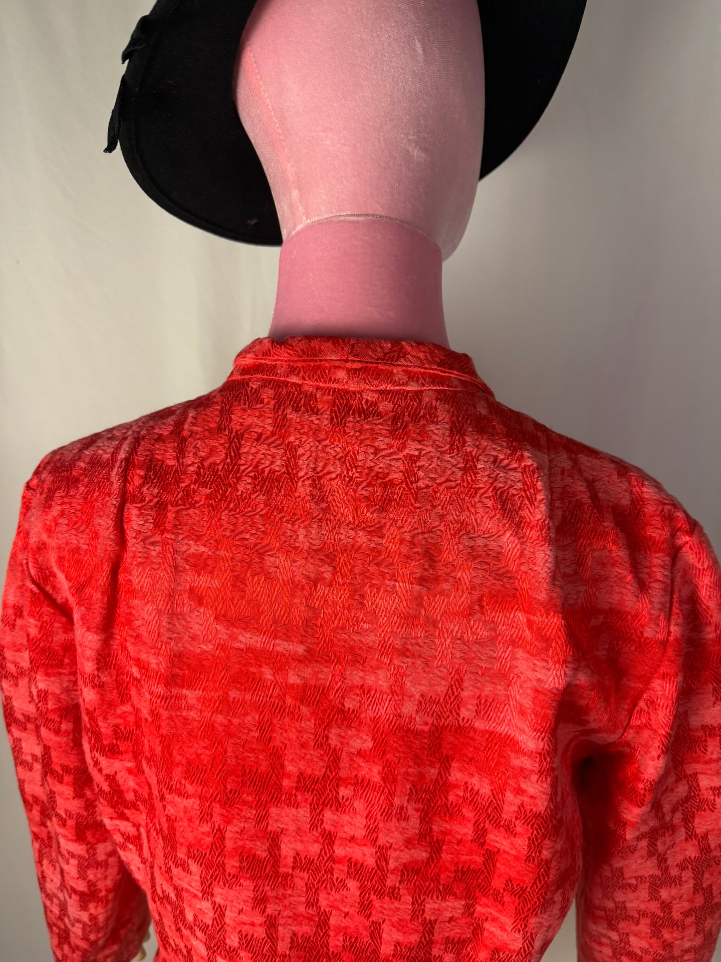 Giacca anni ‘60 color corallo in cotone operato – TG. 44