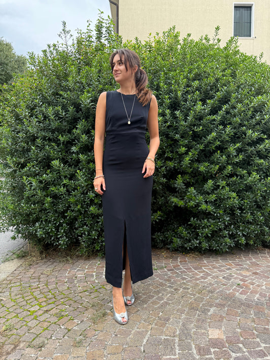 Abito lungo nero in crepe - TG. 38