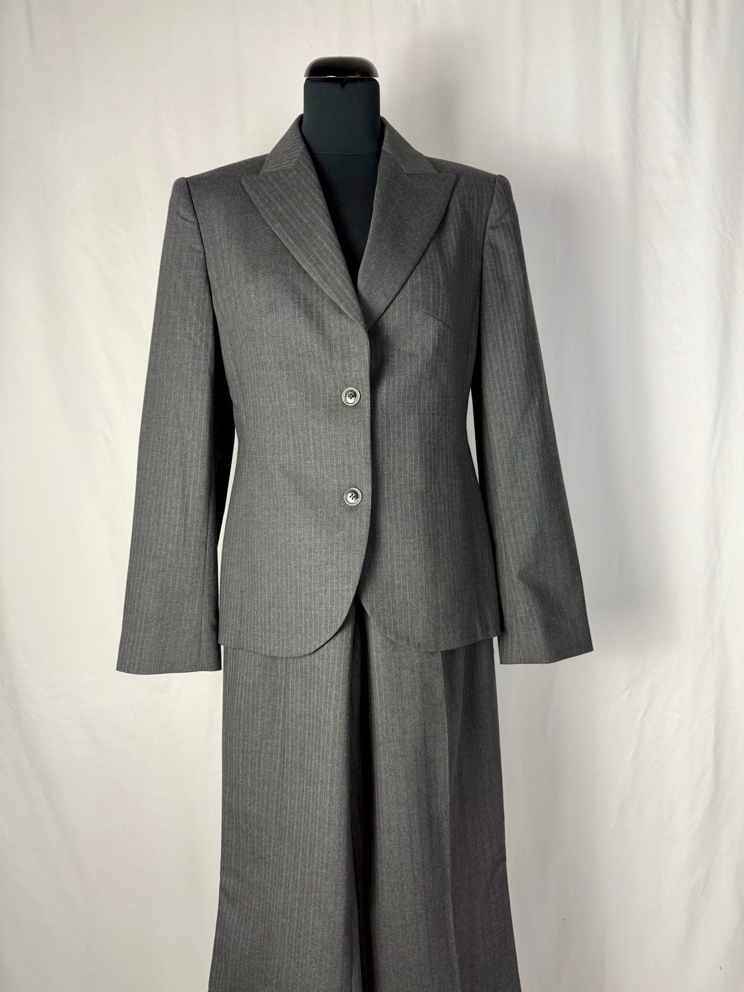 Tailleur in lana grigio gessato - TG. 40
