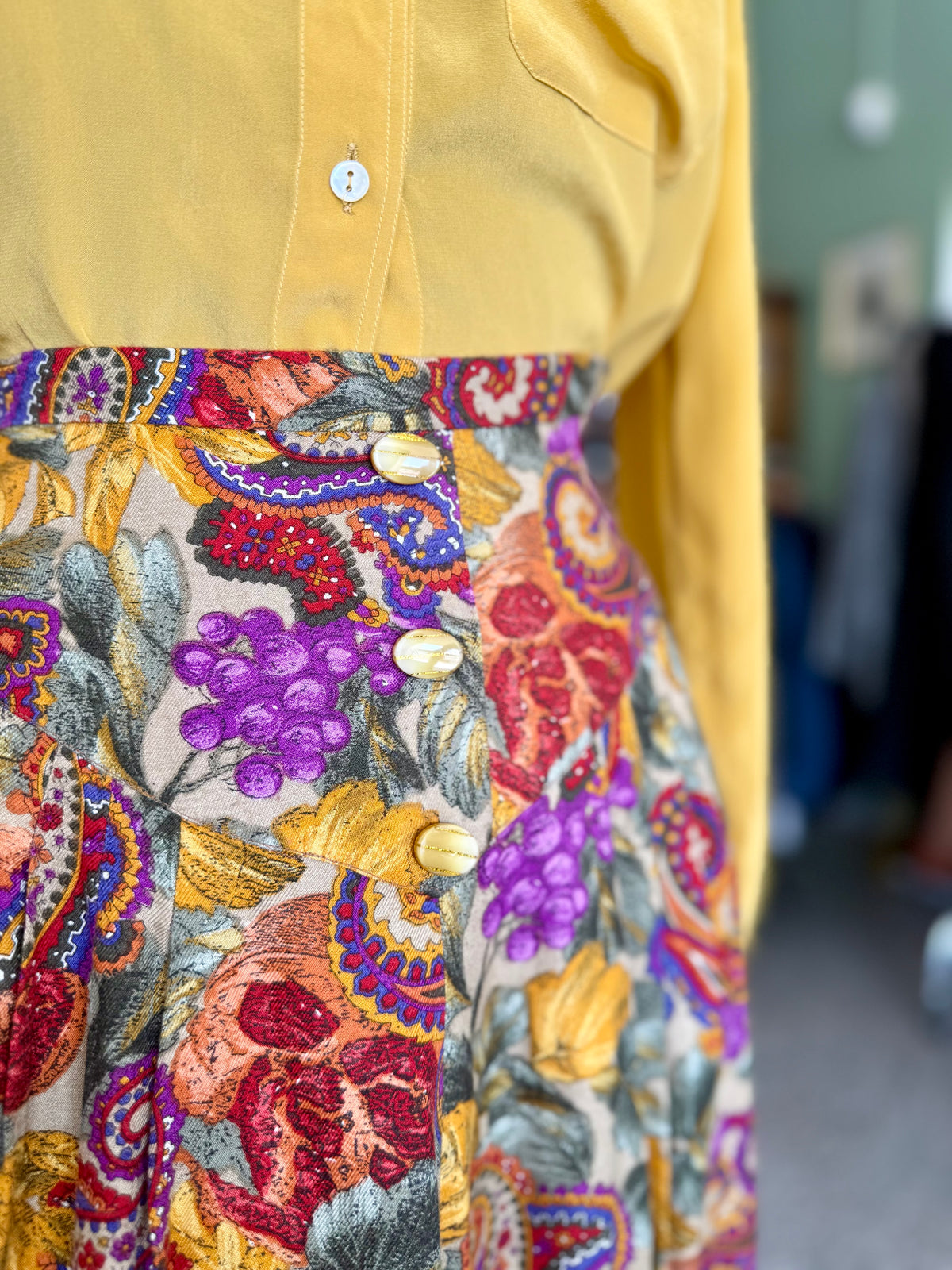 Gonna anni ‘80 stampa paisley e floreale - TG. 36