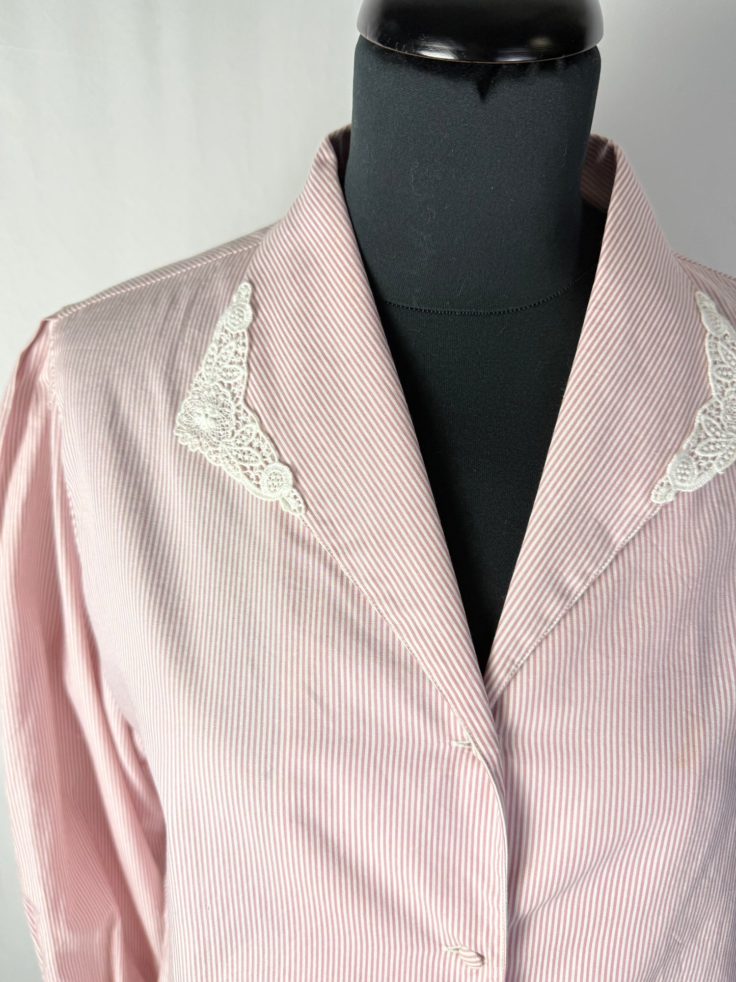 Camicia in cotone con colletto in pizzo - TG. 44 circa
