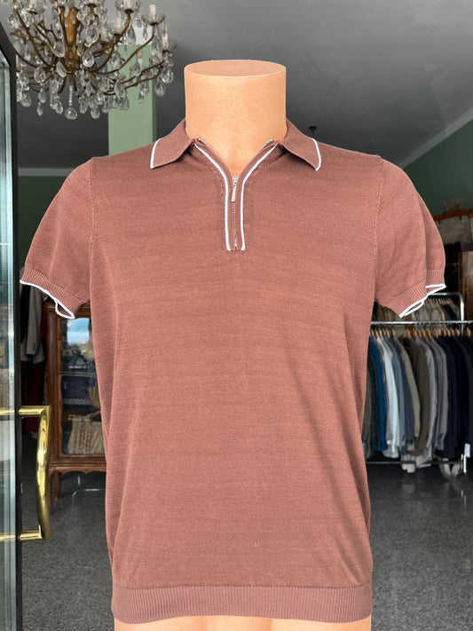 Polo a maniche corte cotone/lino tg. 58