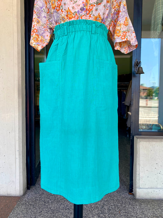 Gonna Capri in cotone Verde Acqua - TG. 38/40