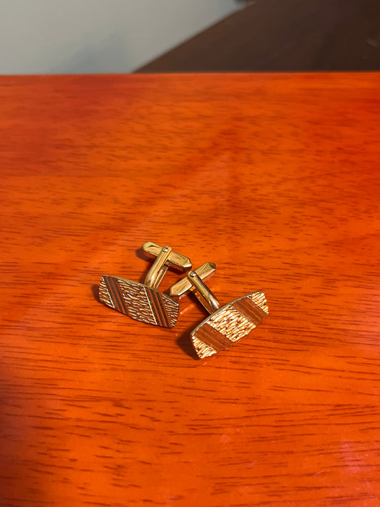 Gemelli dorati rettangolari