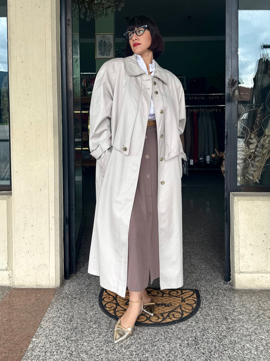 Trench beige chiaro con mantella - TG. 50-56