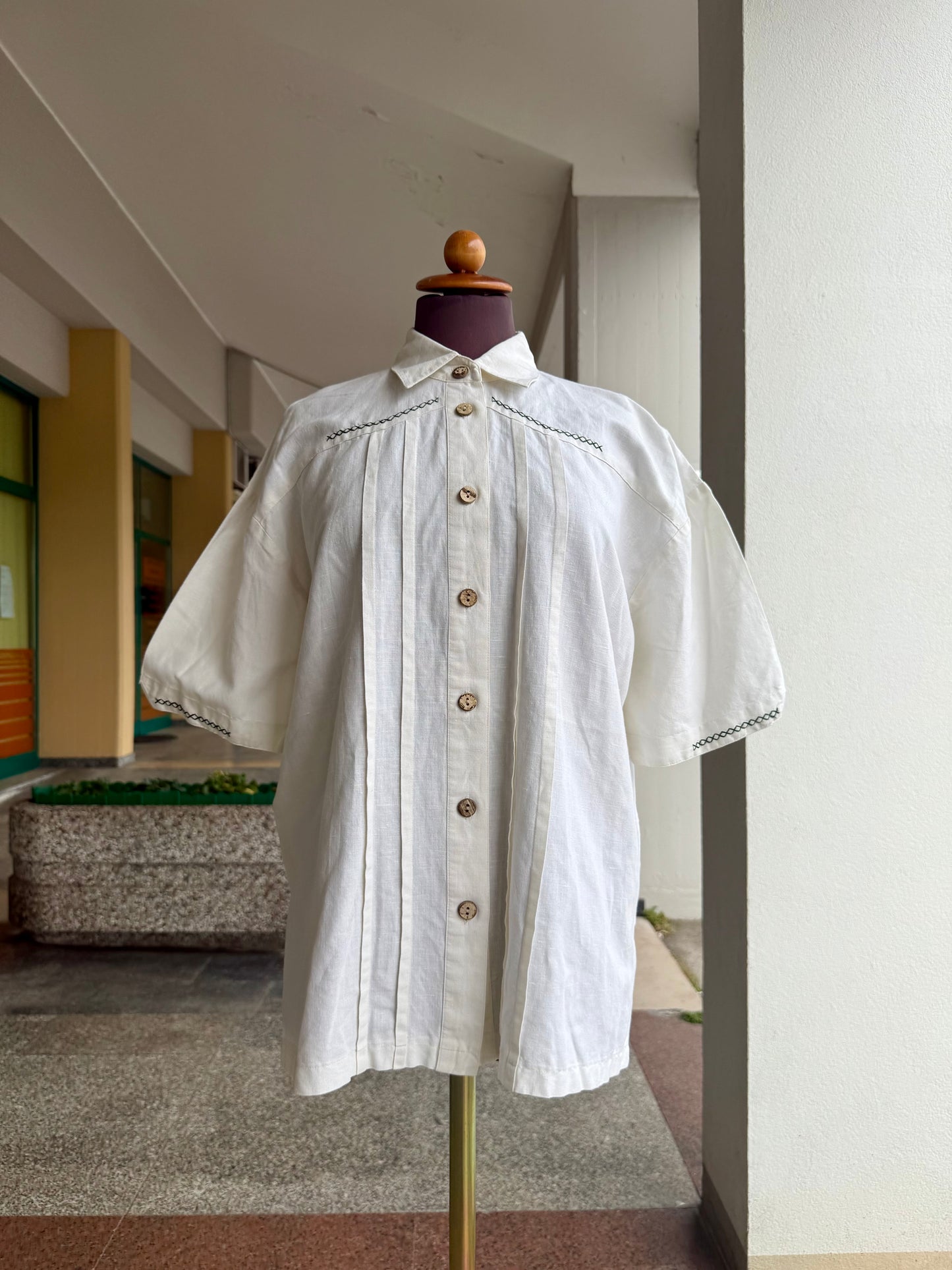Camicia tirolese in lino e cotone - TG. 50/52