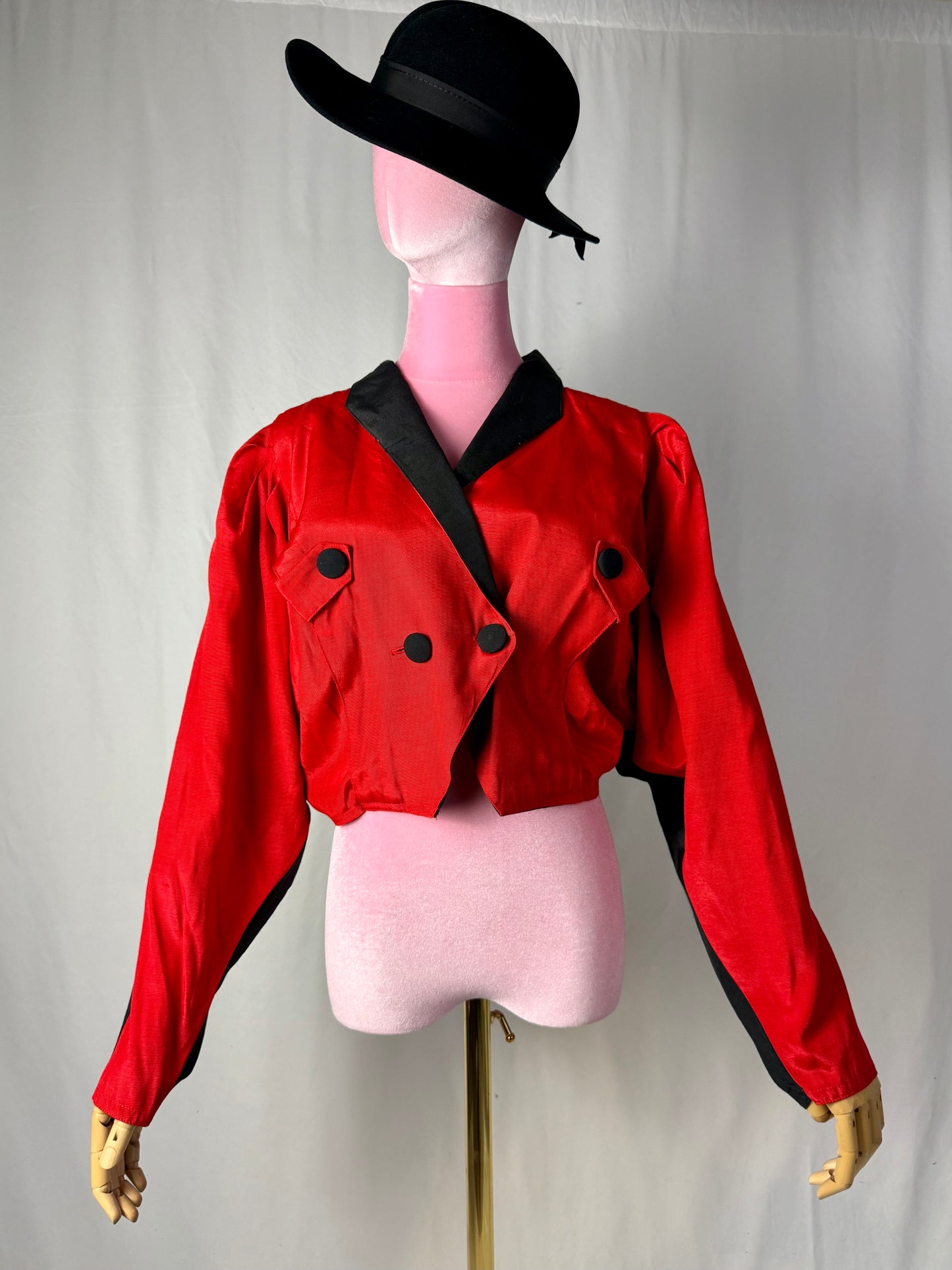 Bolero anni ‘80 bicolore rosso e nero - TG. 40