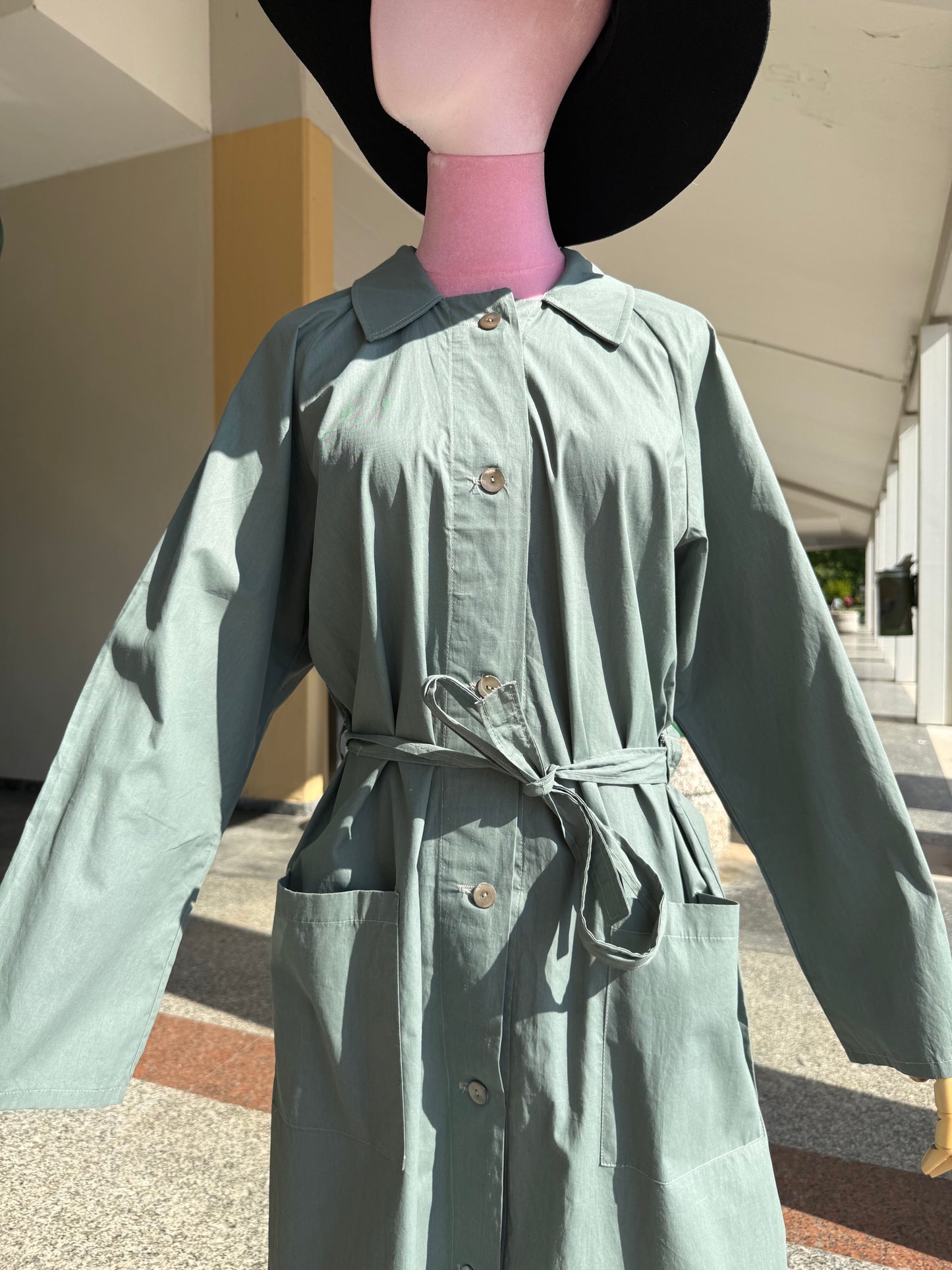 Trench anni ‘80 azzurro polvere - TG. 44/46