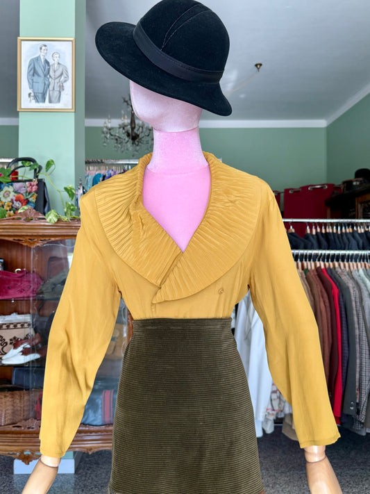 Camicia in pura seta color senape - TG. 44