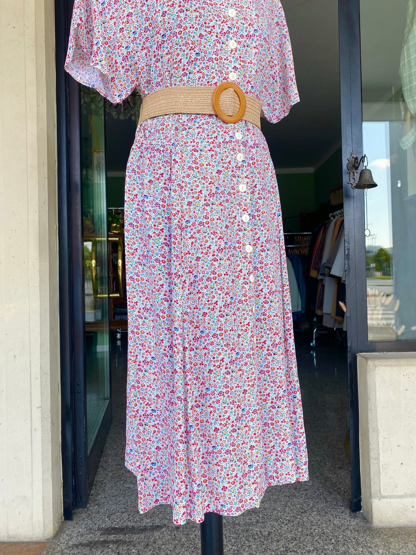 Abito chemisier con microfantasia floreale - TG. 46