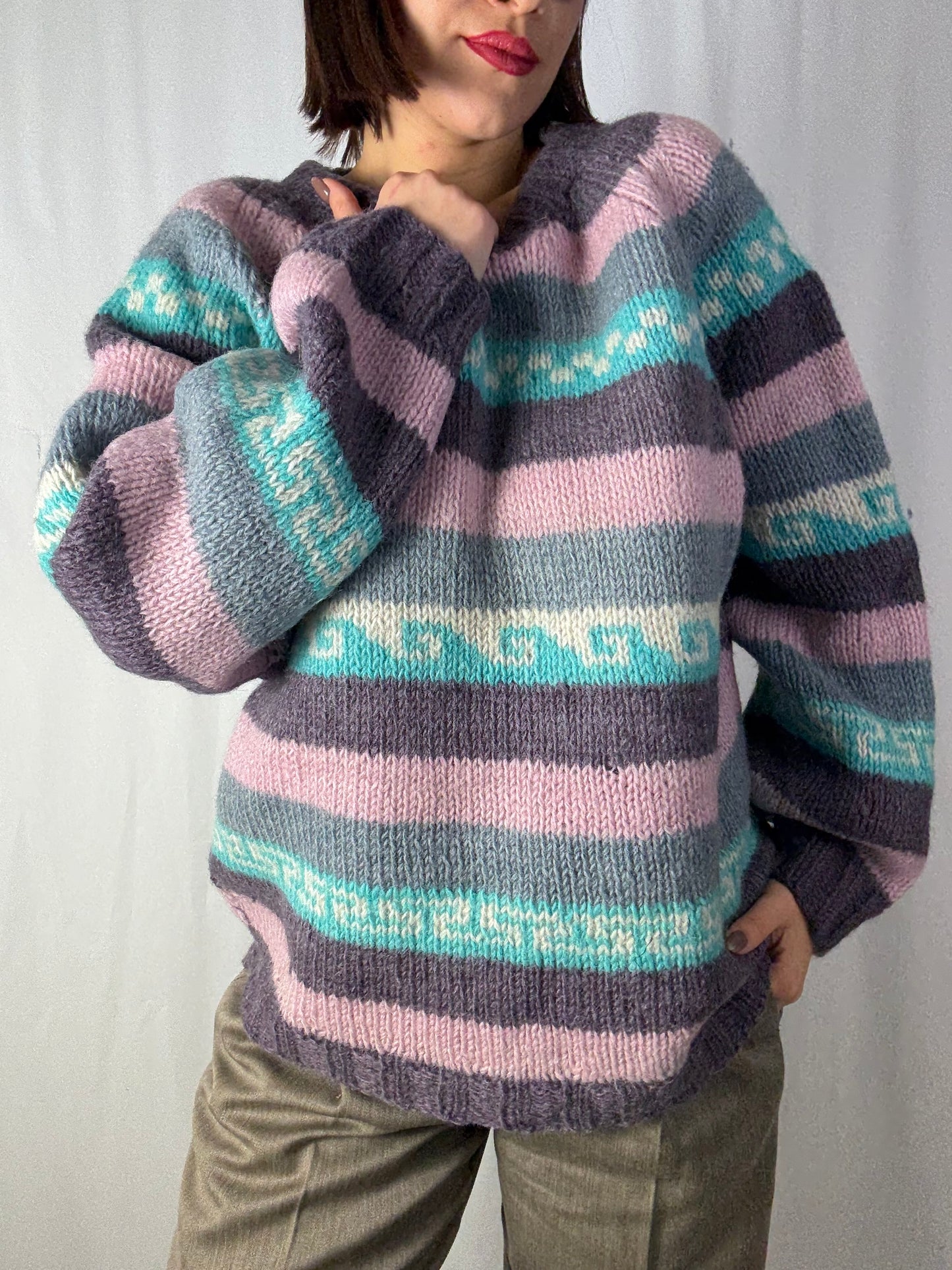 Maglione a Righe Pastello Soft knit- TG. 44 - 50