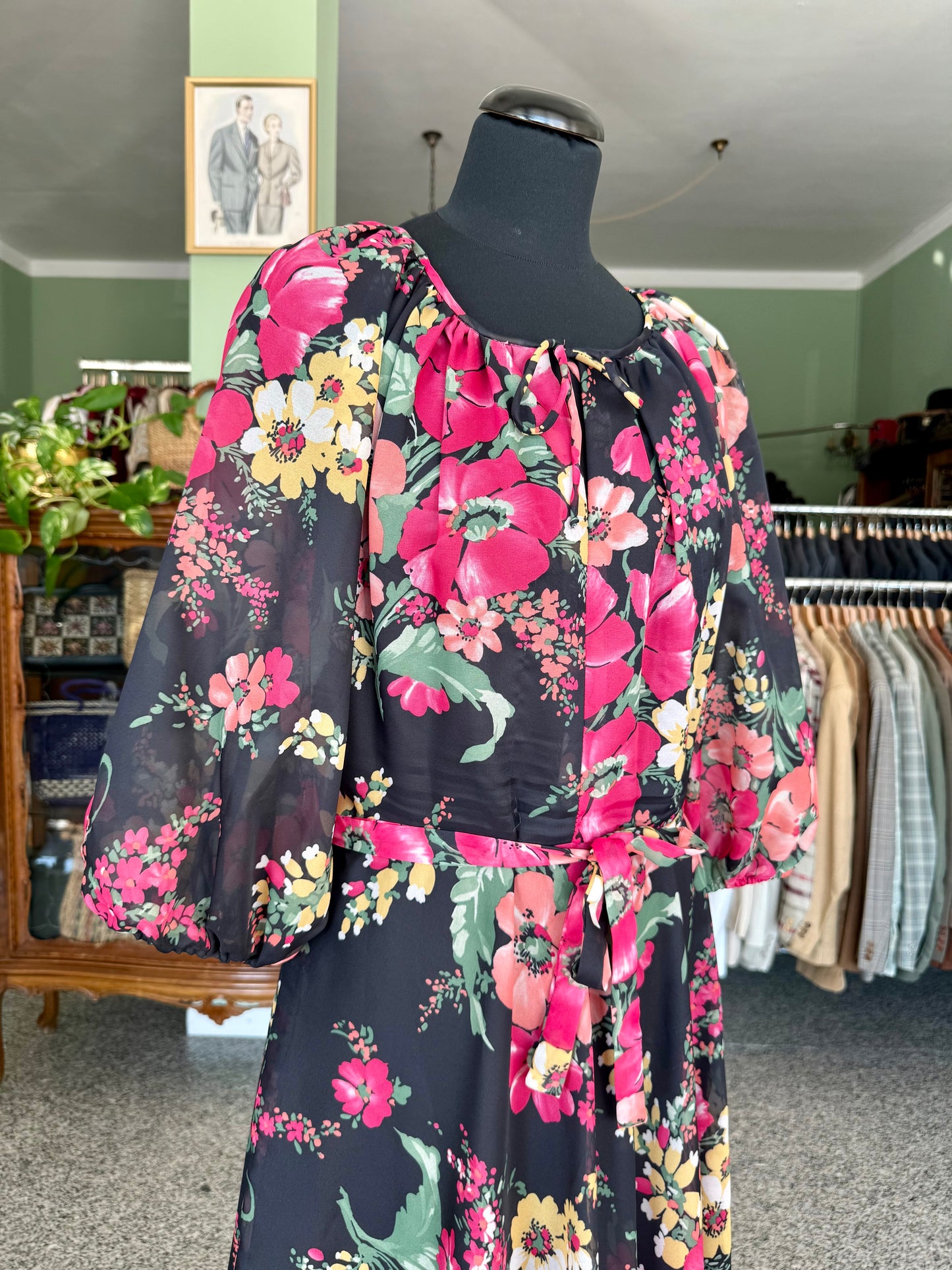 Maxi dress anni ‘70 campo fiorito - TG. 42