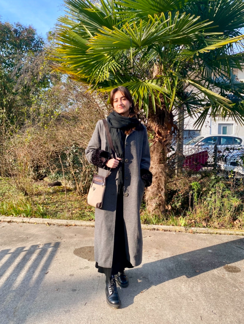 Cappotto lungo grigio in lana - TG. 42/44