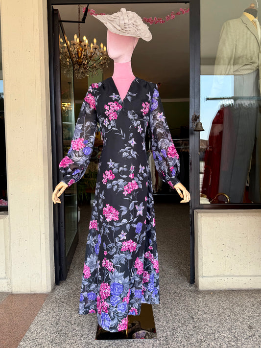 Maxi dress anni ‘70 floreale - TG. 44/46