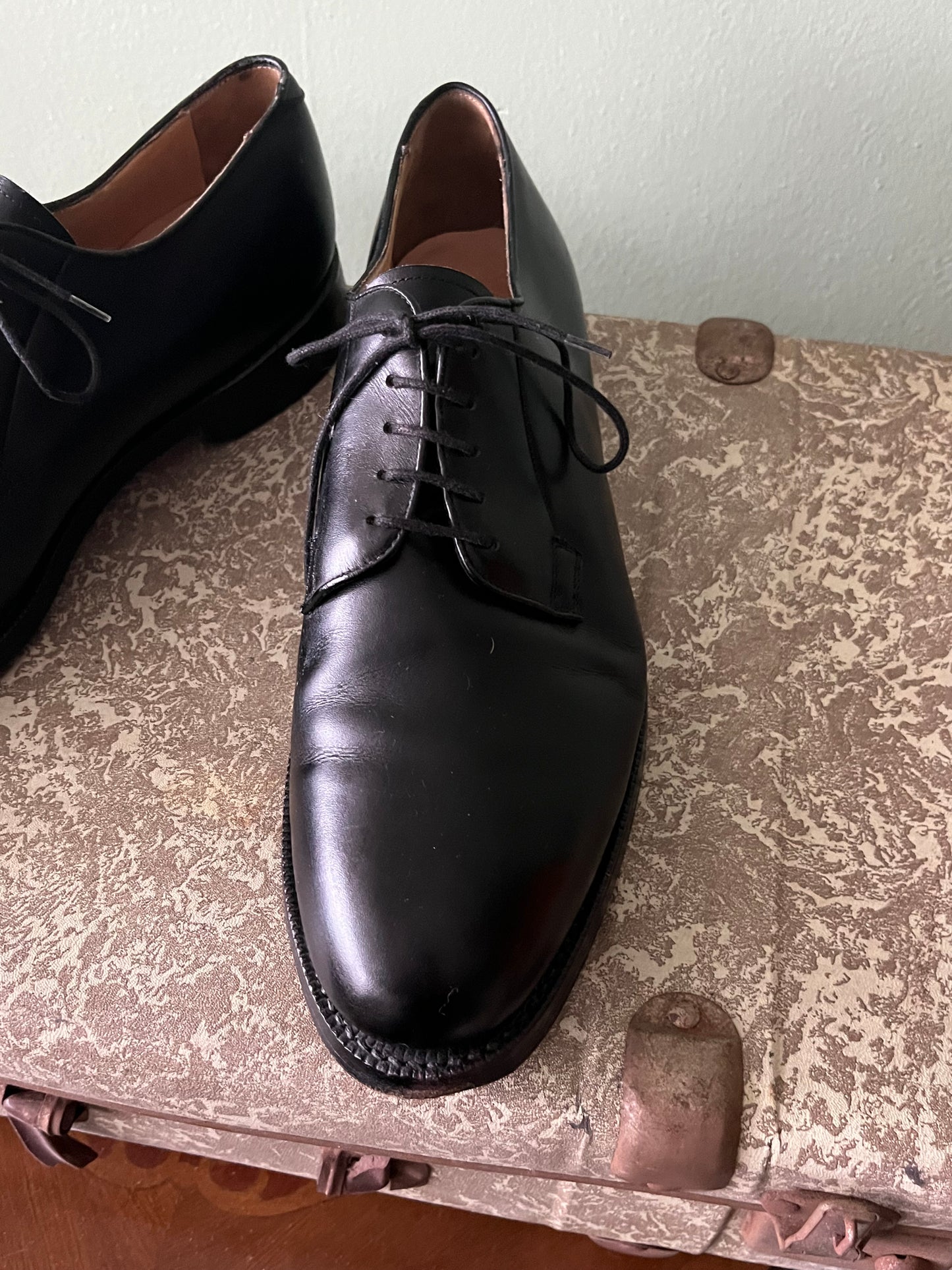 Scarpe derby pelle nera tg. 42-43.