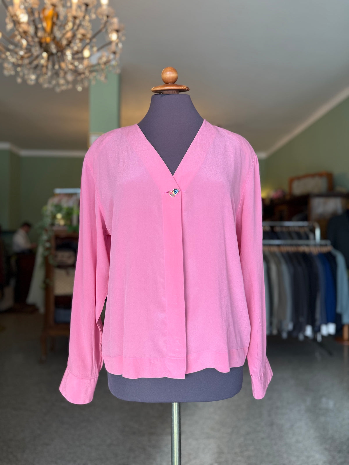 Camicia rosa in 100% seta - TG. 44/46