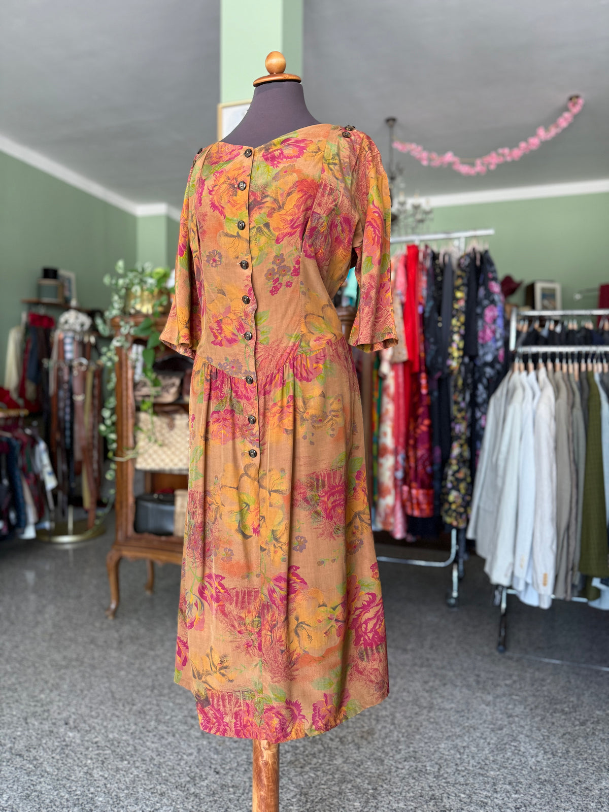 Abito anni ‘80 stampa toile de Jouy- TG. 46/48