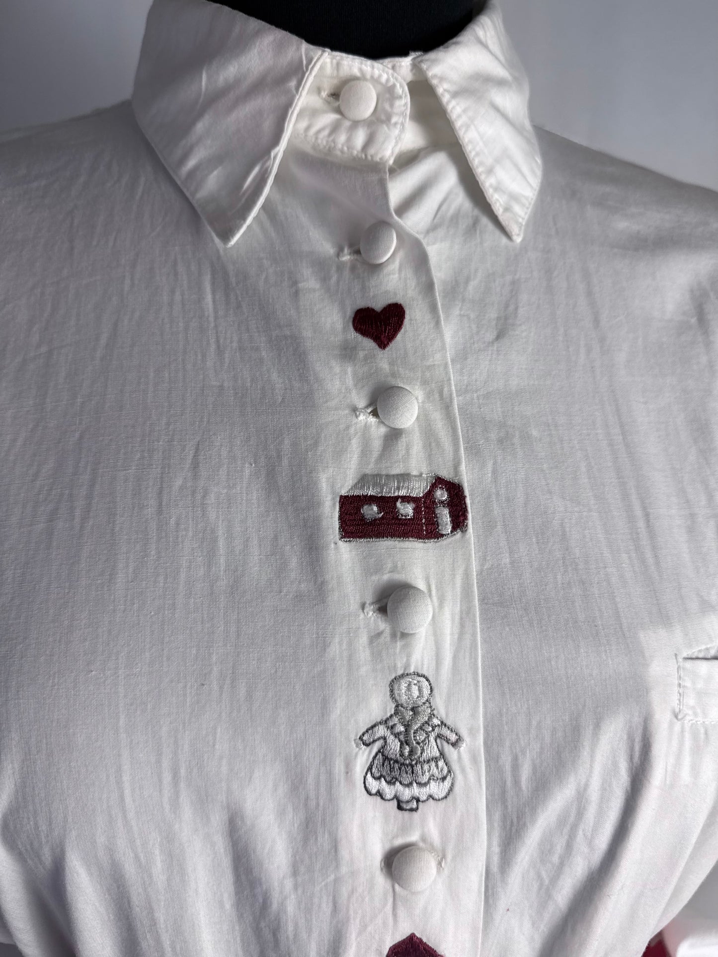 Camicia in cotone con ricami - TG. 44/46