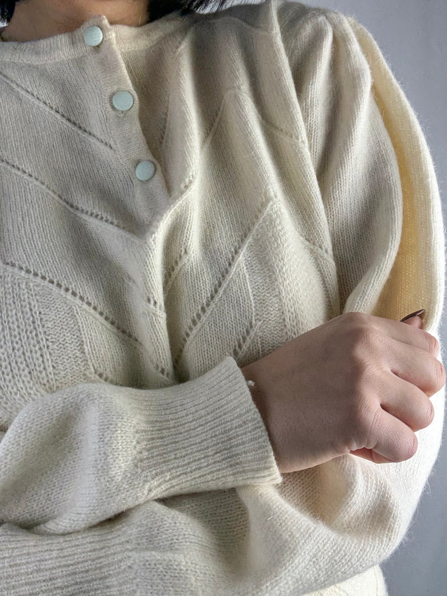 Maglione in lana con motivo a spina di pesce - TG. 42-46