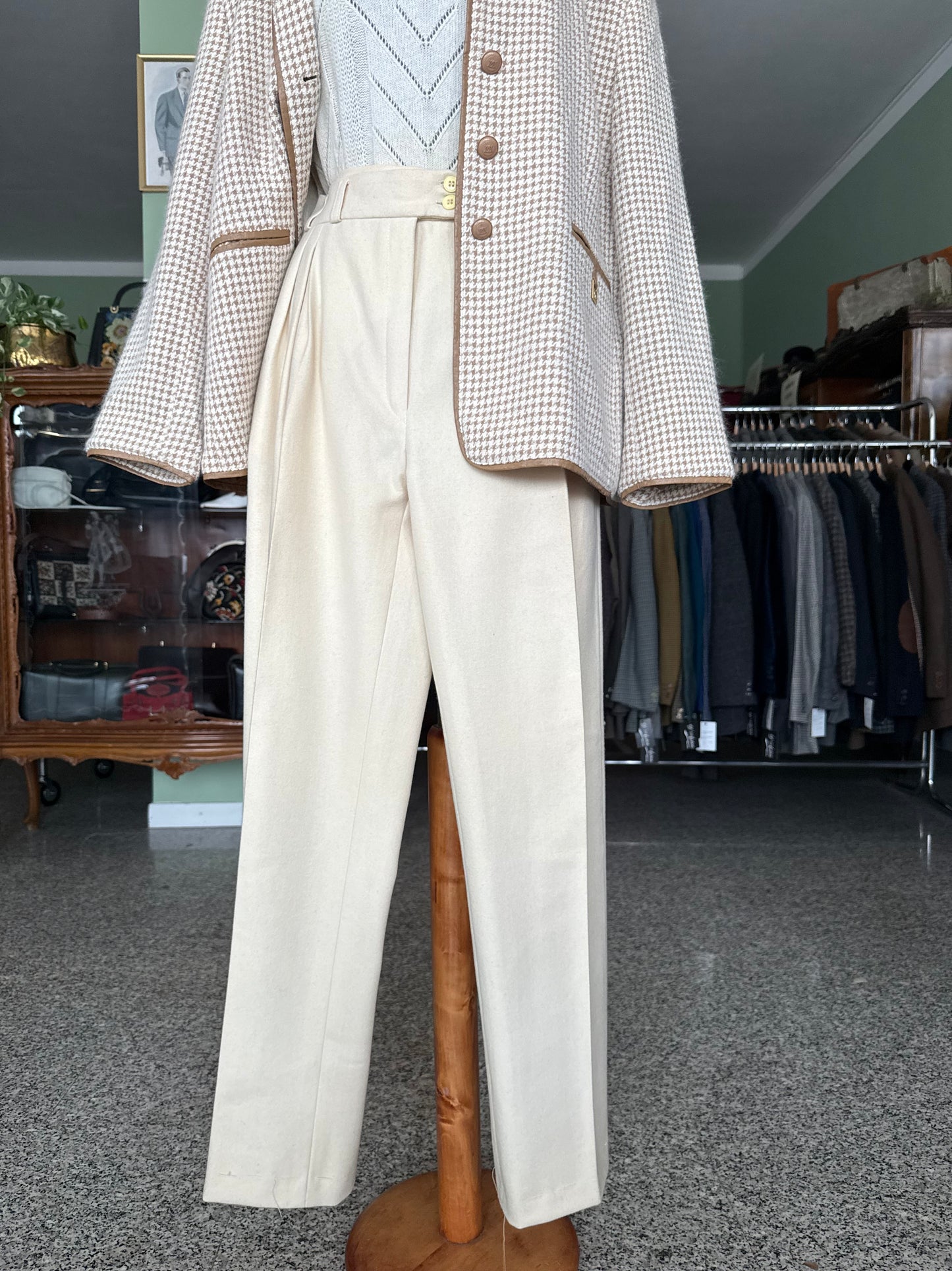 Pantaloni anni ‘70 in panno di lana - TG. 40