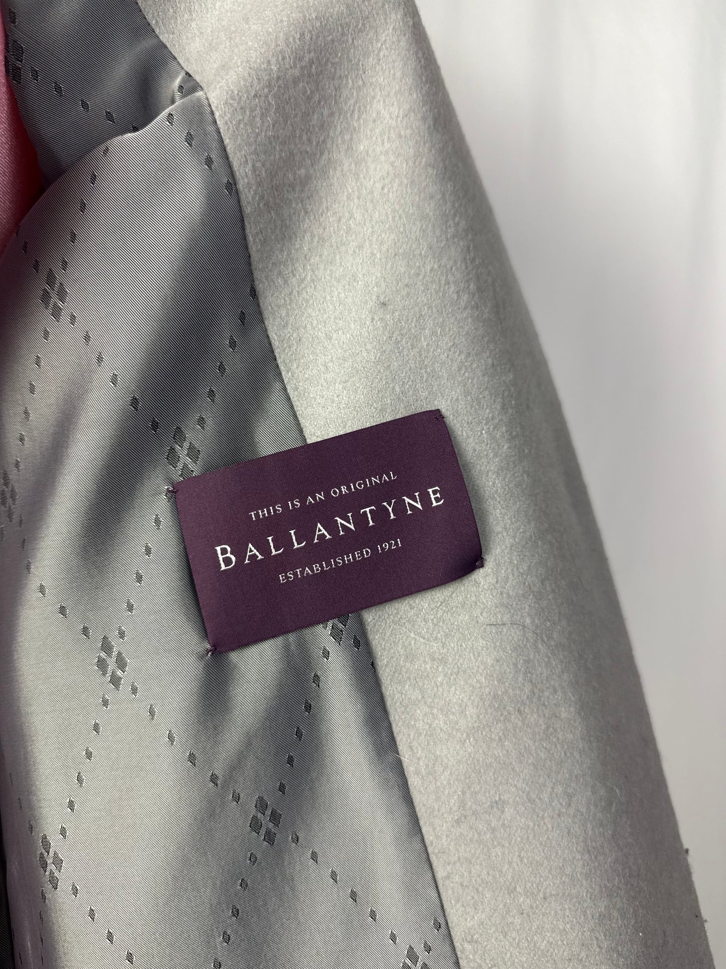 Cappotto sartoriale Ballantyne in lana spigata grigio chiaro – Made in Italy - TG. 40
